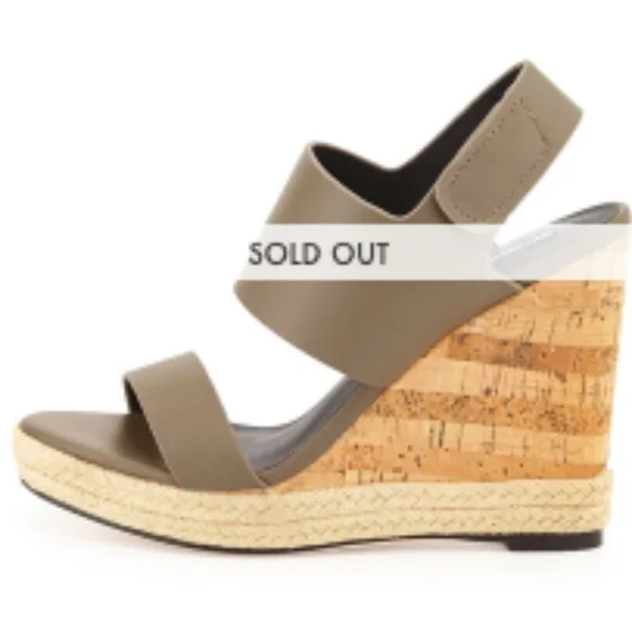 Charles David Oriel Jute Trimmed Leather Cork Wedge Sandals - 8 - Picture 4 of 13